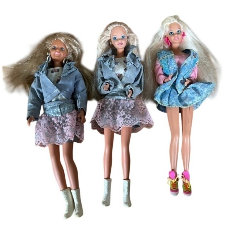 Vintage Barbie denim outfits doll bundle